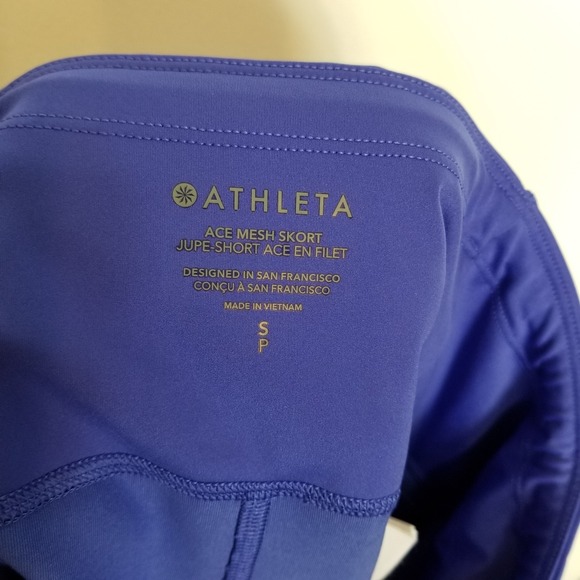 Athleta Ace Mesh Skort Size S Women Lazurite Blue Mini Skirt Athletic Gym Tennis - Picture 6 of 8